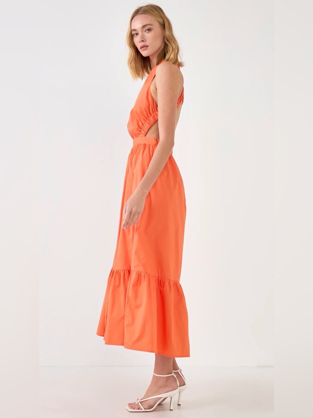 ELASTIC DETAIL SLEEVELESS DRESS - Picture 4 of 5